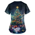 thumbnail image 5 of Garbnen Christmas Scrub Top Funny Xmas Printed V Neck Short Sleeve Fall Women Scrubs Top Nurses Working Uniforms with Pocket S-5XL, 5 of 5