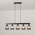 thumbnail image 4 of 5-Light Black Farmhouse Island Chandelier for Kitchen Dining Room, 4 of 5