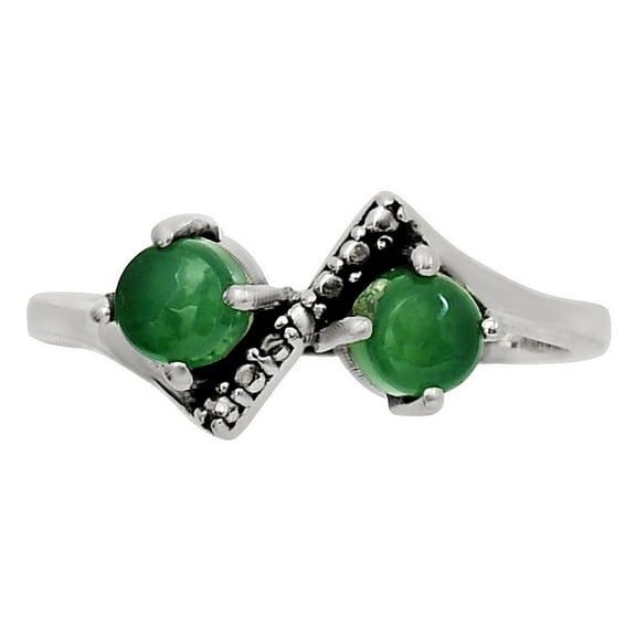 Natural Green Onyx 925 Sterling Silver Ring s.7 Jewelry R-1184 SDR251479