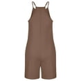 thumbnail image 4 of Liacowi Women Summer Loose Jumpsuits Shorts Solid Color V Neck Sleeveless Suspender Overalls with Pockets Plus Size S-3XL, 4 of 5