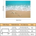 thumbnail image 3 of Tablecloth Summer Beach Table Cloth Rectangle Table 60 x 84 Inch Sea Wave Starfish on Sand Kitchen Decorations for Home Dinner Party, 3 of 5