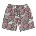 thumbnail image 3 of Uemuo Rose Flowers Pattern Men's Swim Trunks Hawaiian Beach Bathing Suit Swimsuits Beach Quick-Dry Shorts with Pockets-XX-Large, 3 of 9