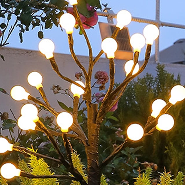 Lámpara de exterior con forma de árbol duradera de luz solar para jardín doméstico (I) Hugtrwg Para estrenar