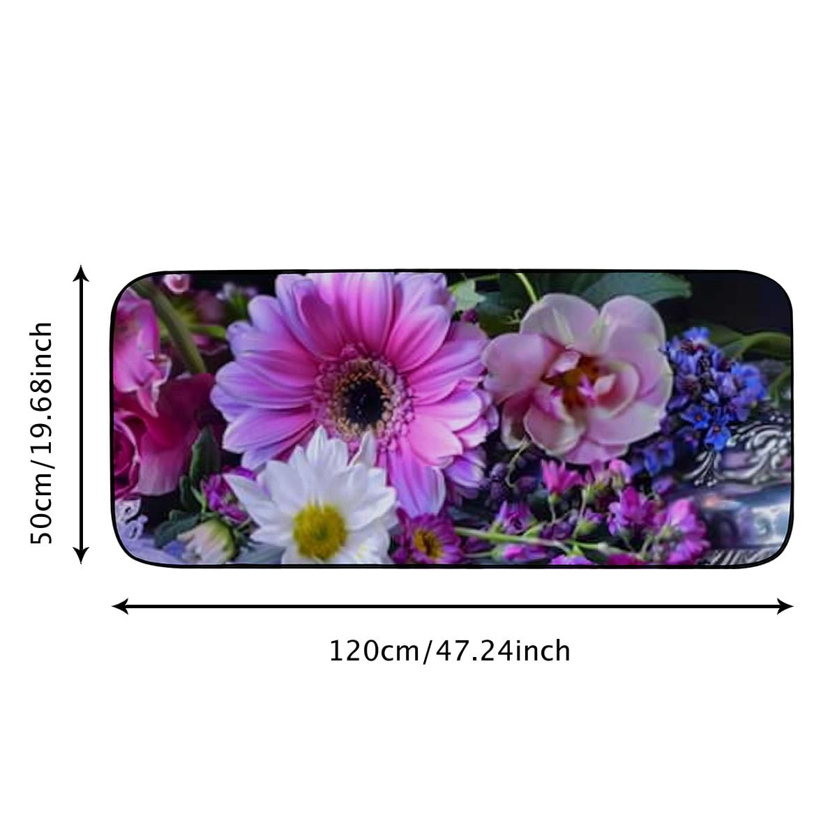 Heduofu Decorative Door Mat, Door Mat with Non-Slip Rubber Backing, Easy Cleaning, Traps Dirt, for Entry, Patio, Garage - Flower Gerbera Jasmin Pink Tender at Home Joy 19.68*47.24 in