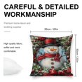 thumbnail image 2 of Snowman, cardinal, wreathlinen throw pillowcase decoration pillowcase gifting preferred 20x20 inch cushion cover 4 sets sofa pillowcase sofa bedroom living room car, 2 of 8