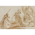 thumbnail image 2 of Giovanni Battista Tiepolo 18x13 Gold Ornate Wood Frame and Double Matted Museum Art Print Titled - Flight into Egypt: the Embarkment of the Holy Family (C. 1735), 2 of 4