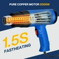 thumbnail image 3 of Bcamelys RFQ0906 2000 Watts Heat Gun, with Two-Speed Adjustable Temperature, Blue, 3 of 7