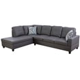 thumbnail image 2 of Ponliving 103.5" 2 Pieces Faux Leather L-Shaped Modern Sectional Sofa with Chaise, and Pillows for Living Room Dark Grey Faux Leather Left Hand Facing, 2 of 2