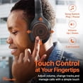thumbnail image 3 of VOKALEN Hyper Pro Auriculares adaptables con cancelación activa de ruido, auriculares inalámbricos Bluetooth con micrófono, tiempo de reproducción de 60 horas, almohadillas de malla cómodas, audio de, 3 of 5