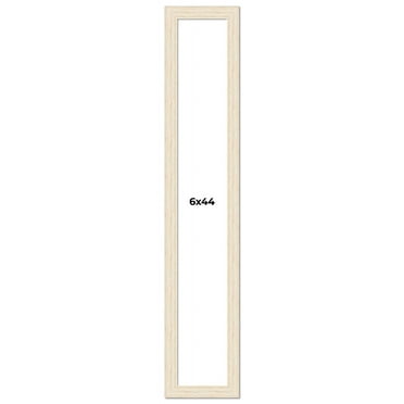 6x44 Frame White Barnwood Picture Frame Includes UV Acrylic Plexiglass, Acid Free Foam Backing
