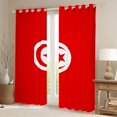thumbnail image 2 of Manfei Tunisia Flag Blackout Curtains Set of 2 (52x84 Each),International Culture Curtain,Red White, 2 of 7