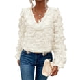 thumbnail image 3 of Women'S Tassel Tees Fringe Crew Neck Short Sleeve T Shirt Going Out Tops Streetwear Color XXL, 3 of 9