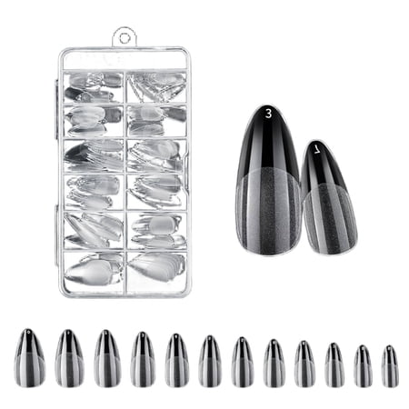 RAGUPEL 2026 New 120Pcs Fake Nails,10 Pieces Per Size Nails Press Ons,Exquisite Appearance Long-Lasting Press on Nails for Women,Style4,Clear