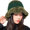 thumbnail image 2 of Sombrero de pescador de imitación de invierno, sombrero de pescador de felpa esponjosa de lana, grueso y peludo, 2 of 5