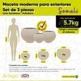 thumbnail image 3 of Macetas modernas set de 3 piezas para exteriores grande Somali color arena sandstone de Polietileno ultra ligera Artego Japi Hecho en Brasil, 3 of 7