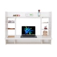 thumbnail image 1 of Versatile Wall Mount Floating Computer Desk - Stylish and Space-Saving Writing Study Table with Shelves - Ideal for Living Room, Bedroom, and Home Office, White, 1 of 5