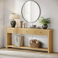 thumbnail image 1 of Tribesigns 70.9" Extra Long Console Table with 3 Drawers, Wooden Entryway Sofa Table with Open Storage Shelves, Oak Finish Hallway Couch Table for Living Room Foyer or Entrance, 1 of 5