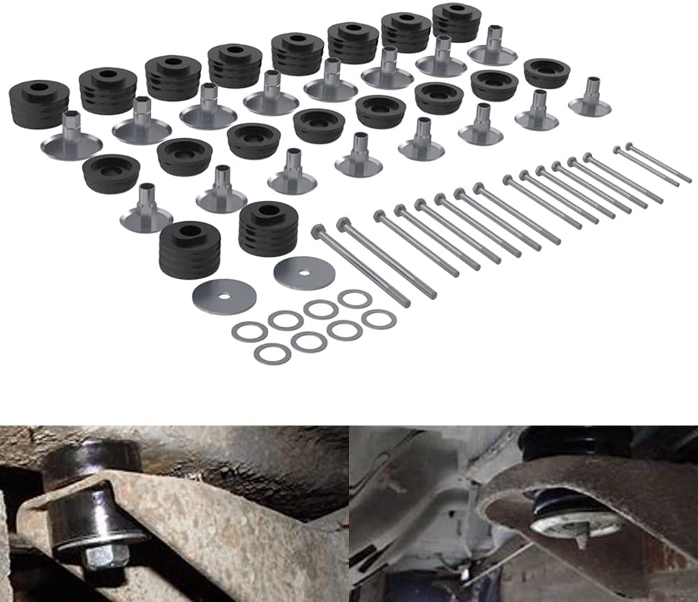 NIXFACE KF04060BK Body Mount Bushing Kit Black Polyurethane Cab Mount