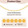 thumbnail image 3 of Uxcell Felt Ball Garland, Pom Pom Garland with 20 Balls Golden Yellow 6Pcs, 3 of 6
