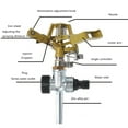 thumbnail image 6 of lanema Brass Impact Lawn Sprinklers for Yard Heavy Duty Water Sprinklers Head Outdoor, 6 of 12
