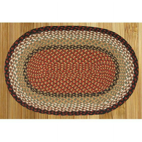 Burgundy-Mustard Jute Braided Rug