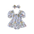thumbnail image 1 of Gupgi Bébé Fille Robe Romper Fruits d'Été à Manches Courtes avec Bandeau, 1 of 9