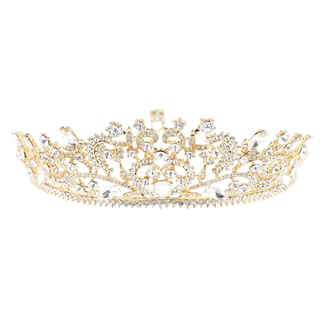 MasteelfCA Robe de Mariée en Alliage Style Baroque Couronne Tiara Brillante pour Mariée