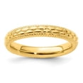 thumbnail image 3 of Auriga Fine Jewelry 925 Sterling Silver Gold-plated Patterned Ring for Women Size 5, 3 of 6