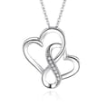 thumbnail image 2 of Collier Coeur Entrelacé Platine, 2 of 7