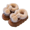 thumbnail image 3 of THDHVS Girls Slippers,Slippers for Girls,Kids' Fleece Lined Slippers with Enclosed Heel and Non-Slip Bottom Plush House Shoes for Boys and Girls All Age Groups Brown 4.5-5 Years, 3 of 9