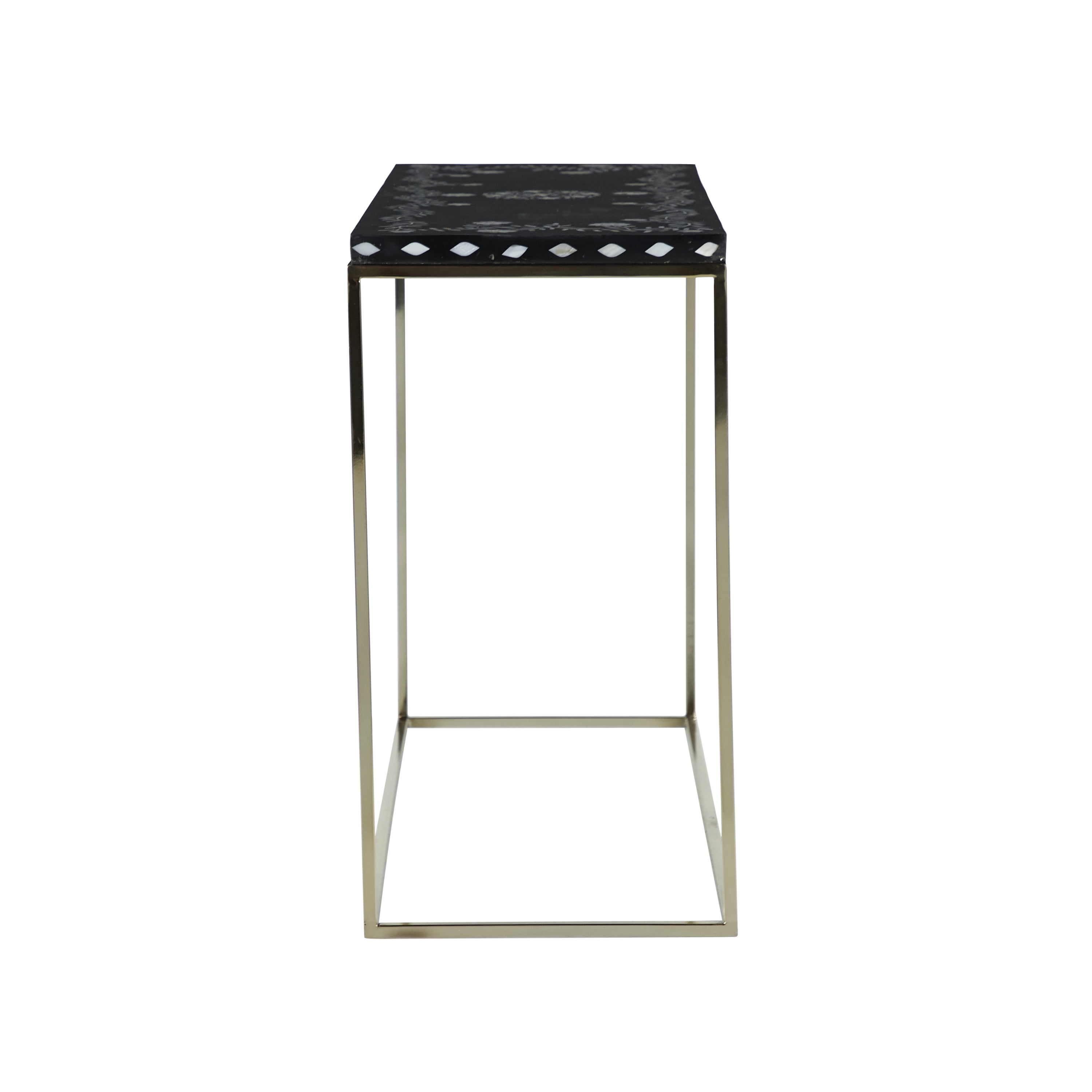 DecMode 30" x 46" Gold Wood Eclectic Console Table