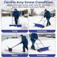 thumbnail image 3 of 29-pulgada heavy-duty steel snow shovel con big double pole, 5-height adjustable handle y all-terrain wheels, blue, 3 of 9