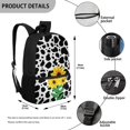 thumbnail image 5 of HUIACONG Sunflower Cow Print School Backpack for Daily Student Use Lightweight Multi Compartment Large Capacity for Boys Girls Ages 6‑18 Back to School, 5 of 6