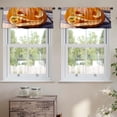 thumbnail image 2 of LALILO Kitchen Curtain Valance Cartoon Rocket Space Ship Take Rod Pocket Window Curtain 52"x 18" Set of 2, 2 of 7