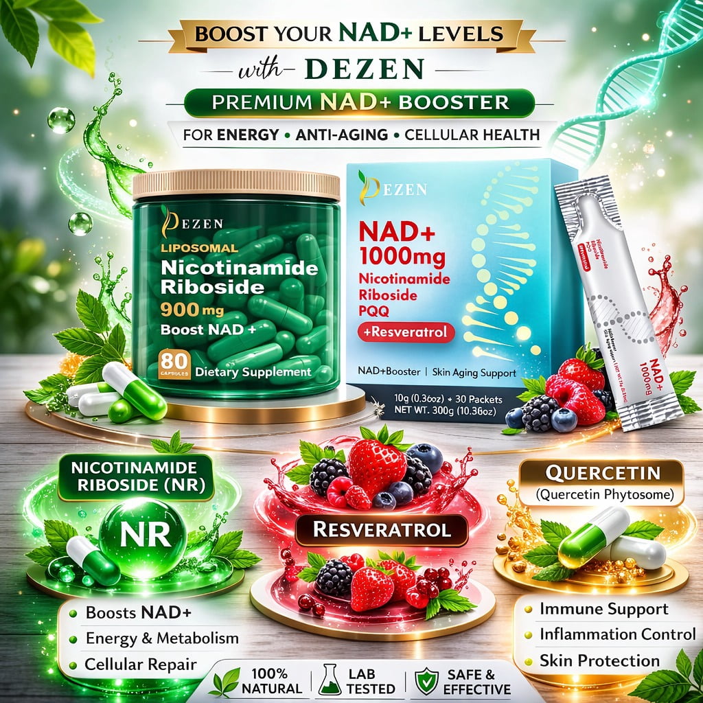 NAD+ Capsules & NAD Liquid Drink Mix Combo, Nicotinamide Adenine Dinucleotide Booster with NMN Alternative, Resveratrol & Vitamin B3, Cellular Energy & Healthy Aging, Pack 3