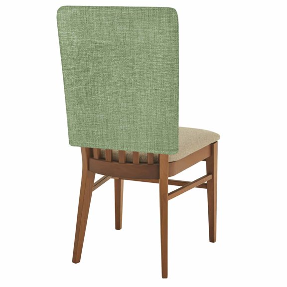 Sage Green Linen Chair Back Covers Set of 1 Farmhouse Pure Color Country Farm Removable Dining Chair Slipcovers Washable Seat Protector for Restaurant Party Banquet Kichen Decor