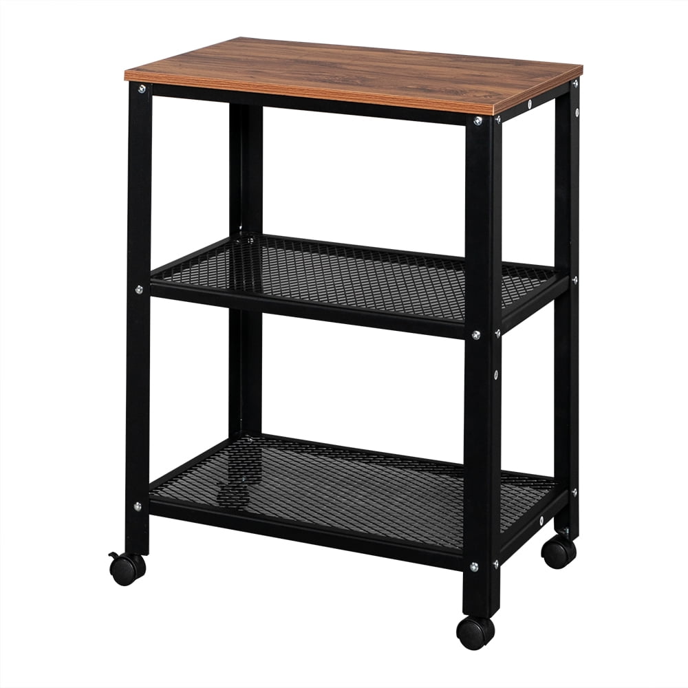 Kepooman 3-Shelf Shelving Storage Units on Wheels Casters, Heavy Duty Metal Shelf Wire Storage Rack for Home Office Garage Kitchen Bathroom Organization, Brown Kepooman 3-Shelf Shelving Storage Units on Wheels Casters, Heavy Duty Metal Shelf Wire Storage Rack for Home Office Garage Kitchen Bathroom Organization, Brown