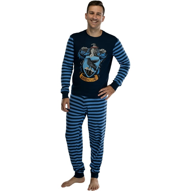 Harry Potter Pyjama Adulte en Coton Ajusté avec Blason de la Maison de Poudlard TG