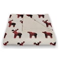 thumbnail image 2 of Creative Products Buffalo Check Deer Pattern 50x60 Coral Fleece Blanket, 2 of 3