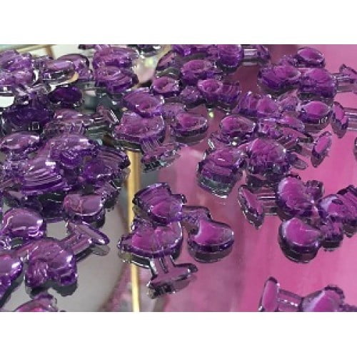 96 Purple Baby Shower Storks Embellishment Favors Acrylic Confetti Gift Spread