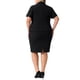 thumbnail image 3 of Conjunto de traje de oficina para mujer de talla grande de 2 piezas, blazer de manga corta con falda lápiz y botón 2X negro, 3 of 6