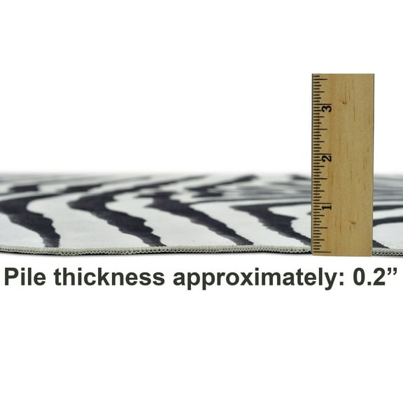 HR HANDCRAFT RUGS HR Print Rug Non-Slip Faux Cowhide Black and White Zebra Print Area Rug for Cabin and Lodge 5' x 7'