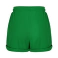 thumbnail image 6 of YUGYXL Waffle Shorts for Women Drawstring Stretch Waist Short Pants with Pockets Summer Lightweight Shorts Holiday Pants Green S, 6 of 6