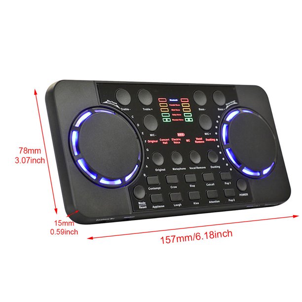 Carte son Bluetooth 16 tables de mixage de réduction de bruit d'effets  sonores pour kit de podcast de changeur de voix, table de mixage avec  enregistrement d'interface audio