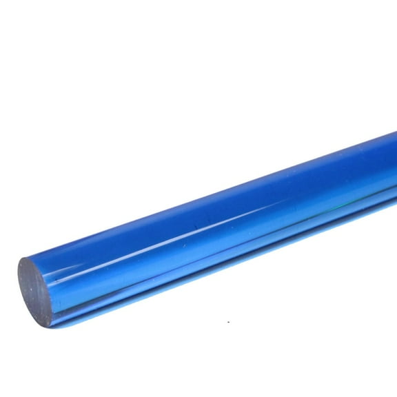 Acrylic Lucite Rod Dowel - 1" (25mm) x 24"(610mm) - One Rod (Blue)