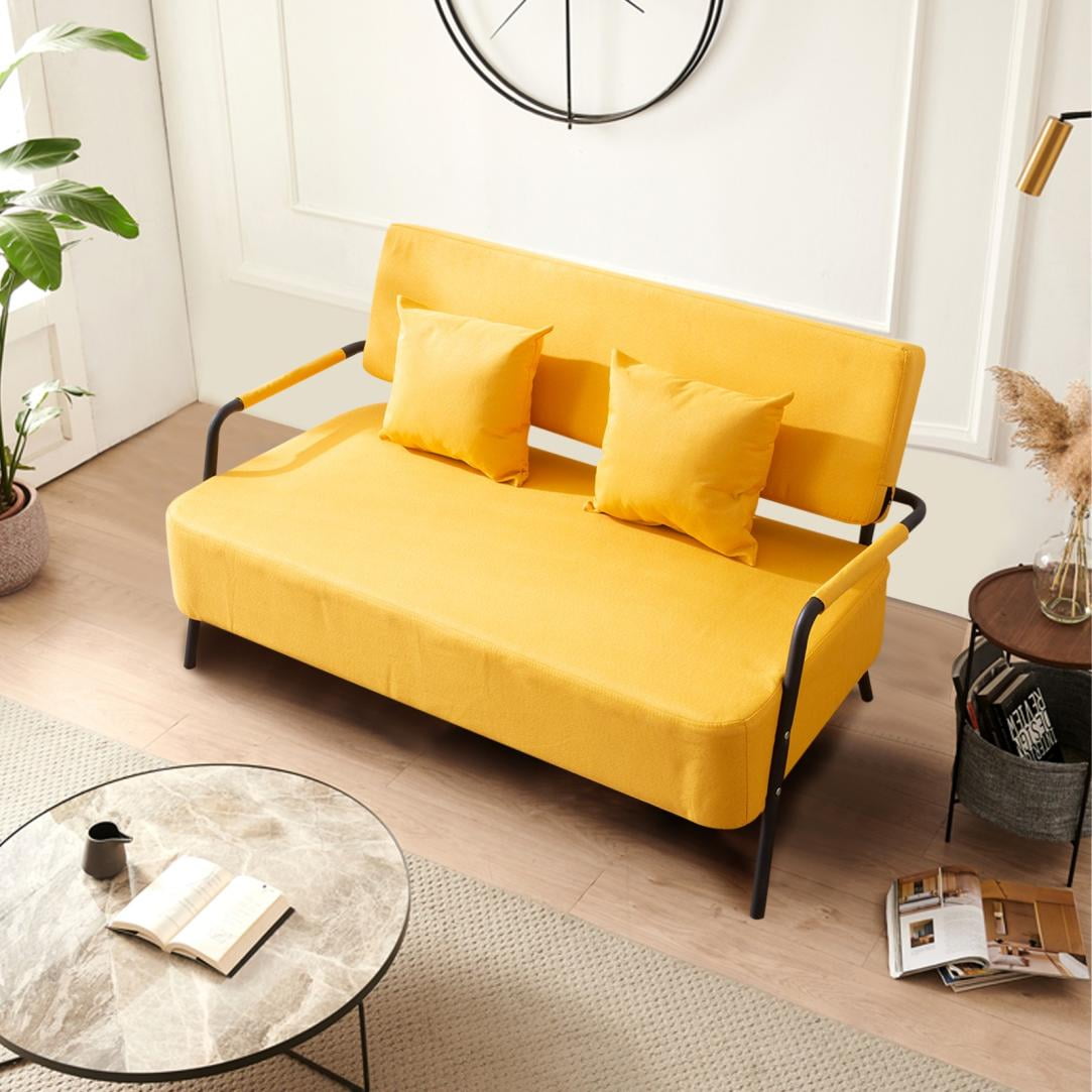 Guzom 51Inch Comfortable Loveseat Sofa with 2 Pillows, Small Couch