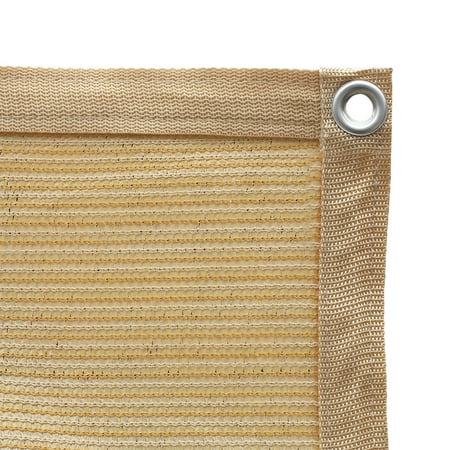Shatex 90% Shade Fabric Sun Shade Cloth with Grommets for Pergola Cover Canopy 10’ x 16’, Wheat