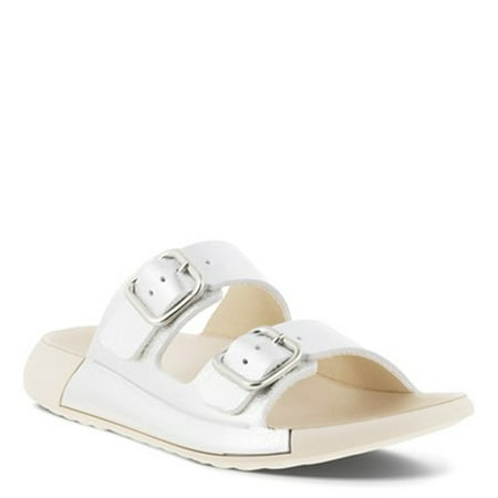 UPC 194891093170 product image for ECCO Women s Cozmo Two Band Buckle Slide Sandal  Pure Silver  6-6.5 | upcitemdb.com
