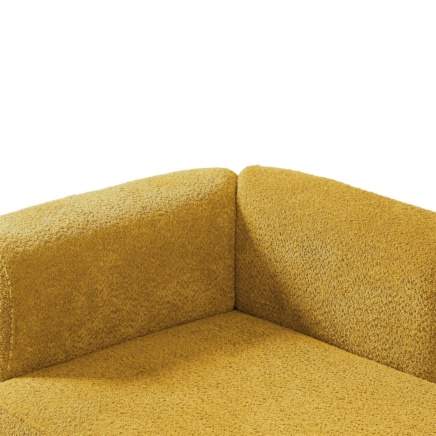 Hommoo 64" Boucle Upholstered Chaise Lounge Chair, Modern Tufted Leisure Sofa Chaise Sofa for Living Room, with Left Arm, Yellow