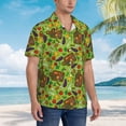 thumbnail image 4 of Haiem Carrot Eggplant Printed Hawaiian Shirt for Men - Men’s Casual Beach Summer Shirts - Stretch Fabric with Modern Fit-3X-Large, 4 of 7